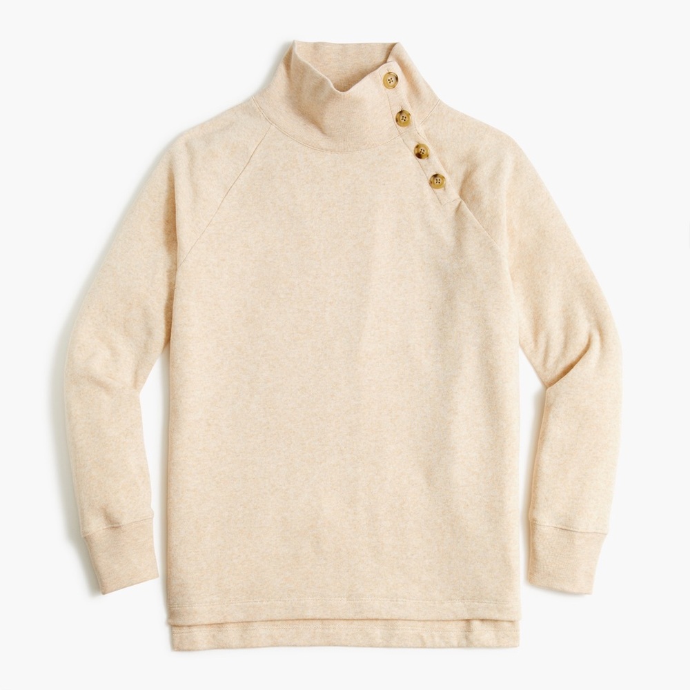 J. Crew Cream Turtleneck Sweater with Asymmetrical Detail (NWT)